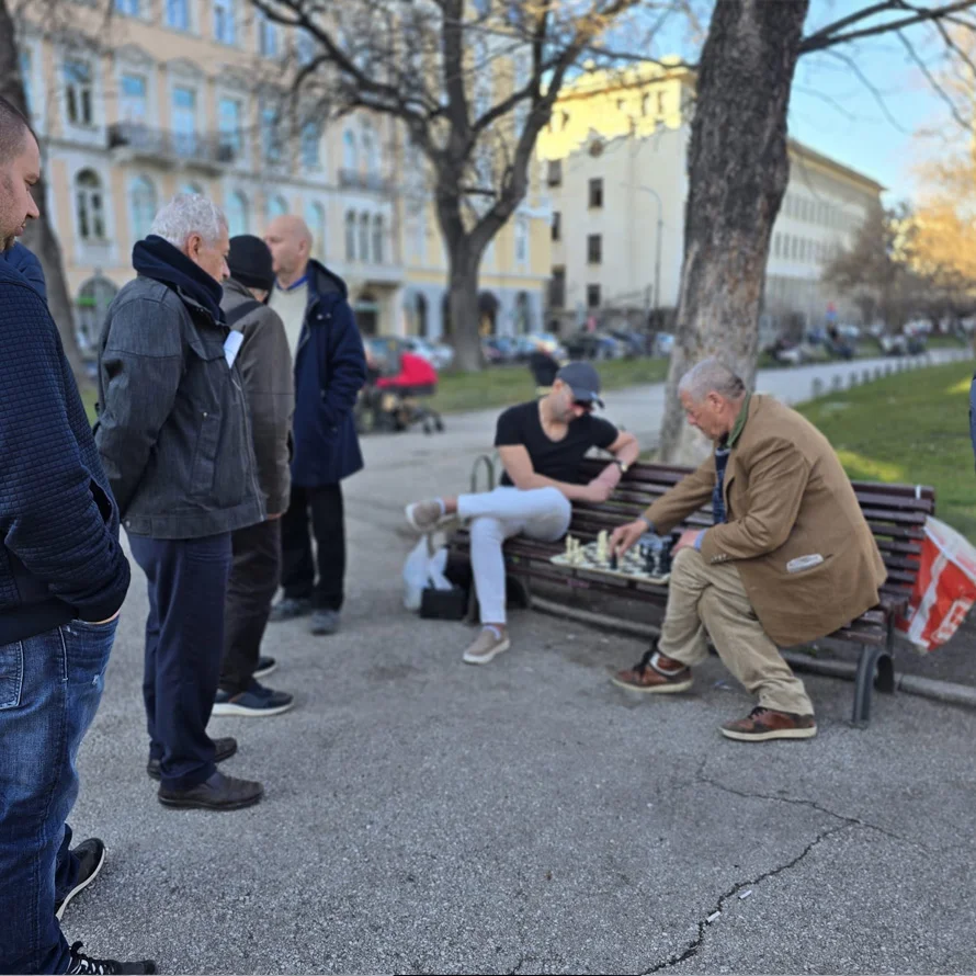 Amir Zarandouz playing chess, photograph 2