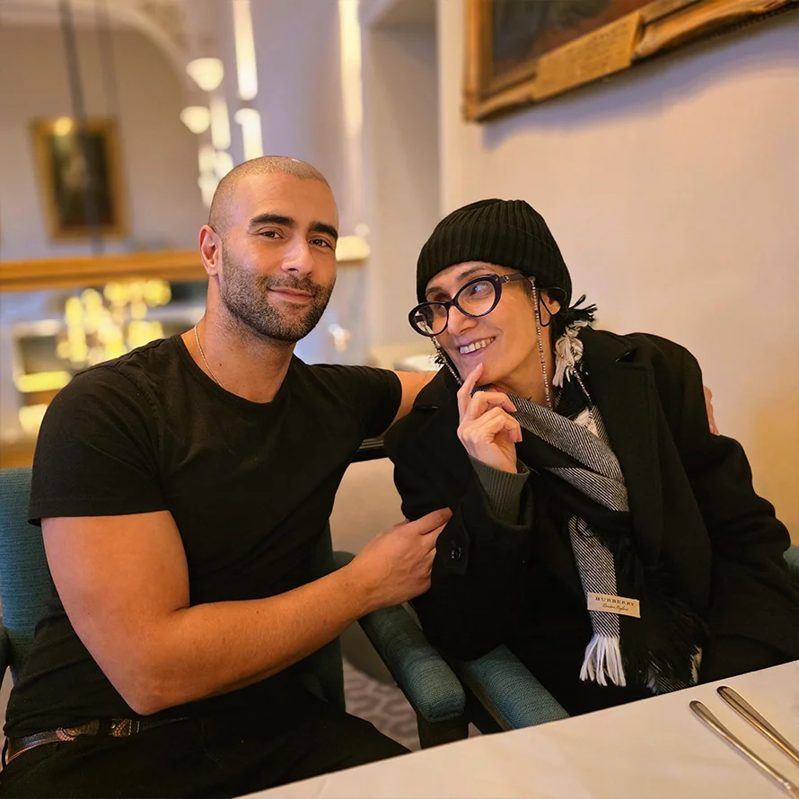Amir Zarandouz with his mum